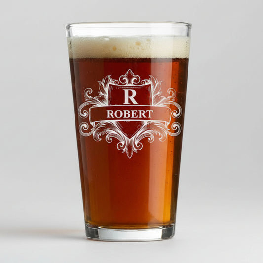 Custom Beer Pint Glass 16 oz Personalized Glasses for Men, Women, Friends Family, Wedding Birthday Drinkware (1, Design 1)