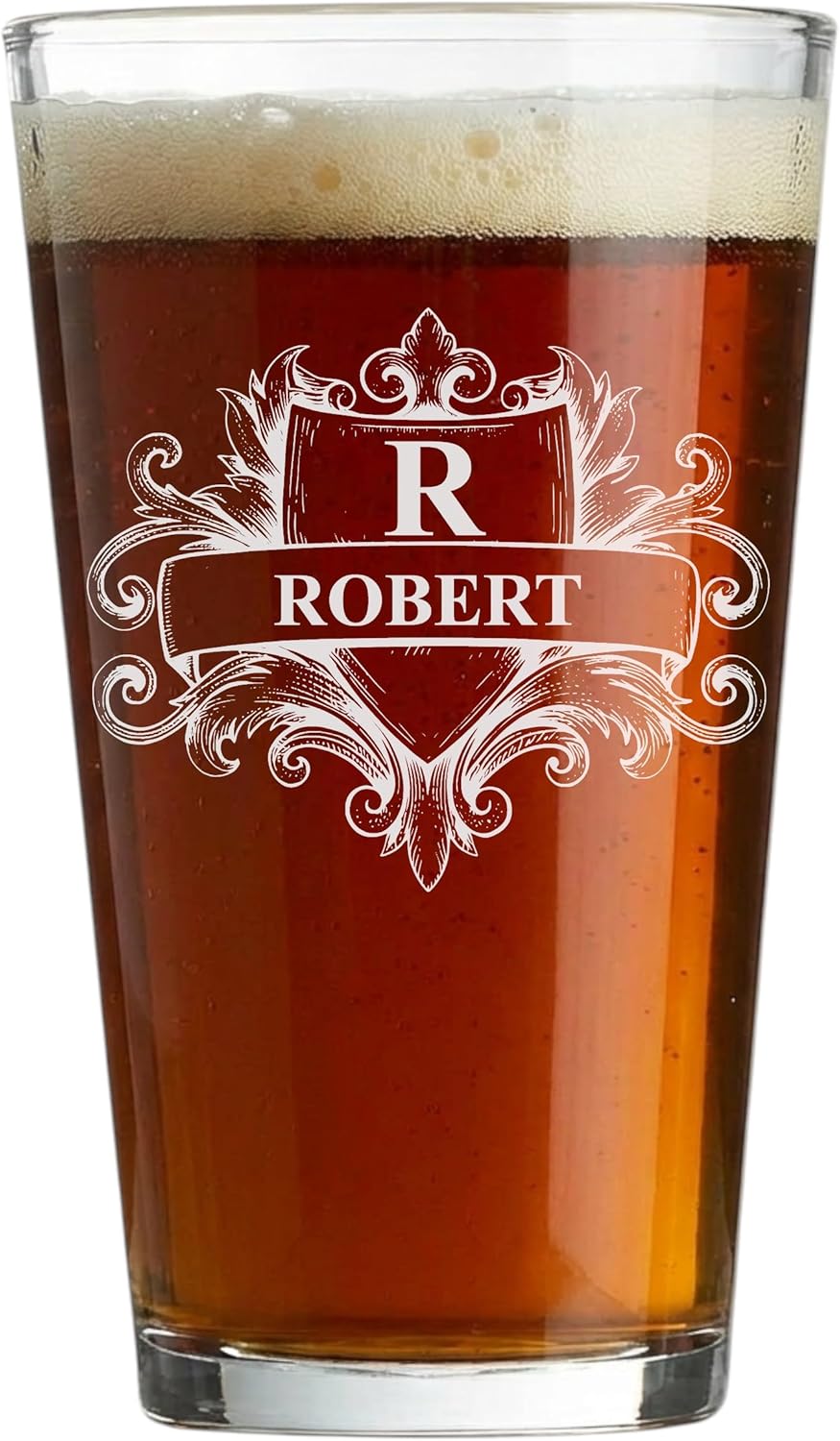 Custom Beer Pint Glass 16 oz Personalized Glasses for Men, Women, Friends Family, Wedding Birthday Drinkware (1, Design 1)