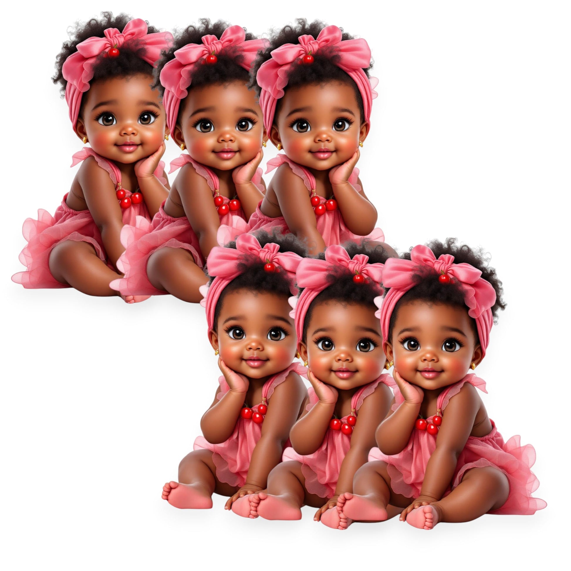 Cherry Girl Baby Shower Cutouts DIY Centerpieces, Table Party Decorations Supplies (10.5" One Centerpiece)