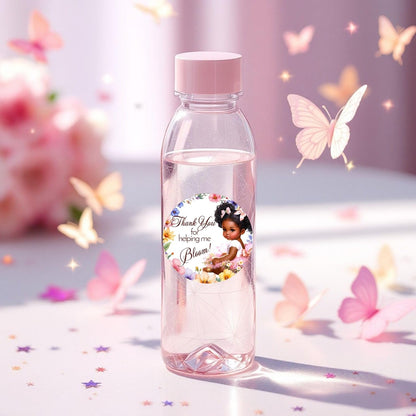 Wildflower Baby Shower Labels Tags Girls 1st Birthday Decorations, 2 Inch Round Stickers, Set of 40 Spring Floral Party Favor Decor (African American)