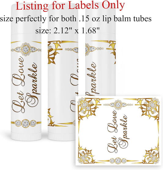 Wedding Lip Balm Labels Let Love Sparkle Party Favor Bridal Shower Stickers