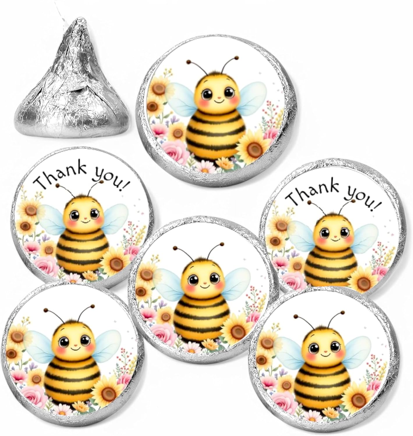 Bee Baby Shower Labels for Kisses Candy Bar Party Favor 1st Birthday Decorations