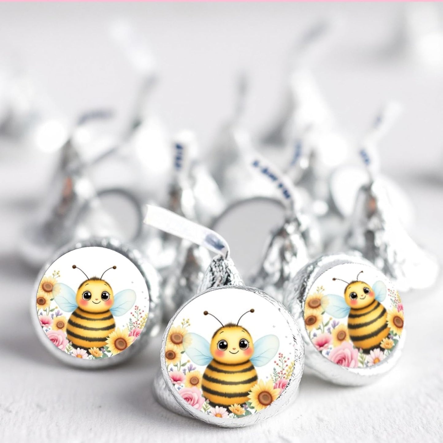 Bee Baby Shower Labels for Kisses Candy Bar Party Favor 1st Birthday Decorations