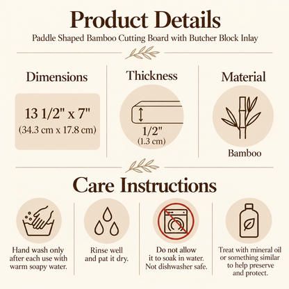 Bamboo cutting board care guide: hand wash, dry right away, oil with food-safe mineral oil