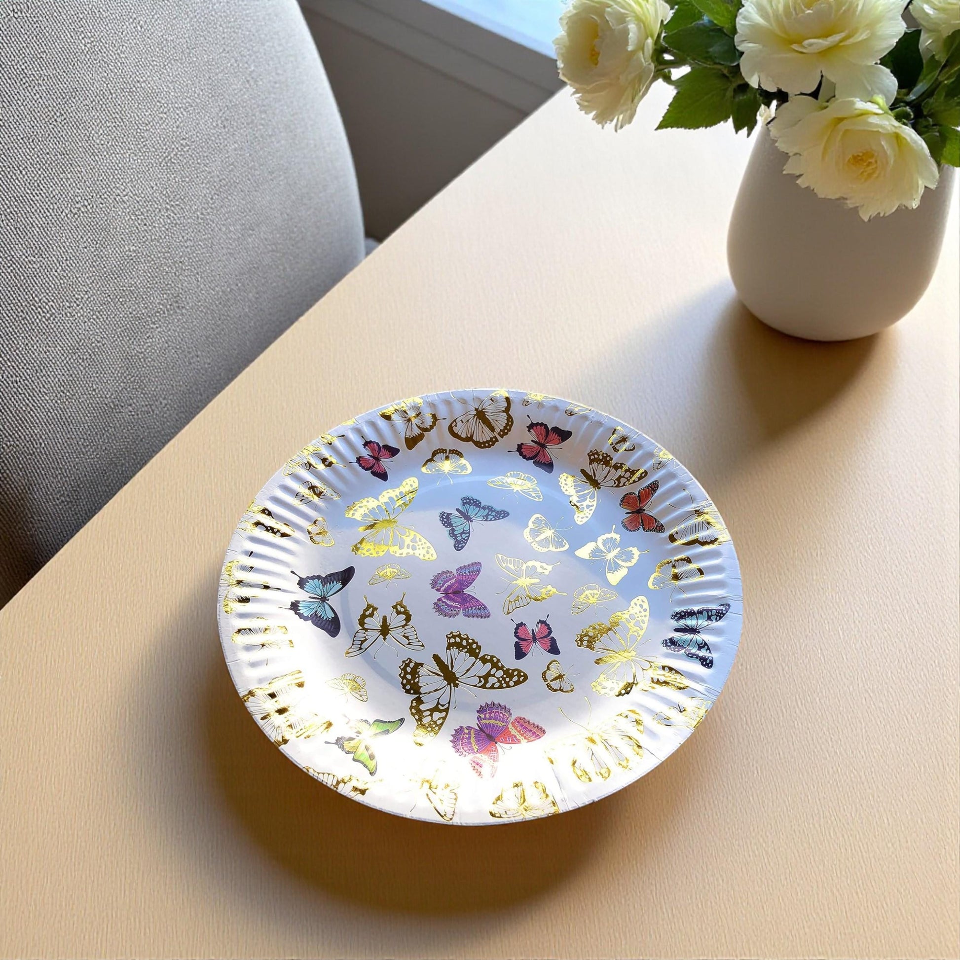 40 Gold Butterfly Theme Dessert Paper Plates Baby Shower Birthday Decoration Party Decorations