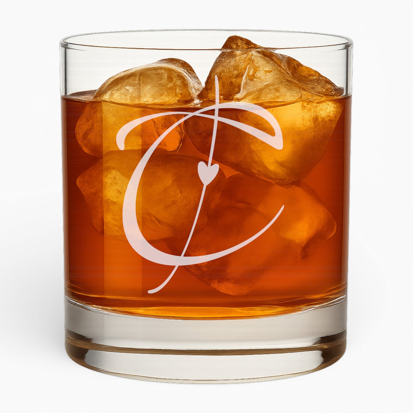 10.5 oz Love Letter Whiskey Glass - Romantic Engraved Design