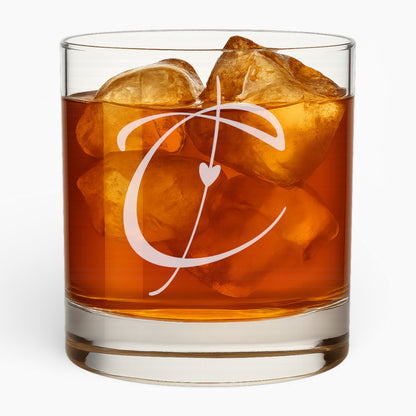 10.5 oz Love Letter Whiskey Glass - Romantic Engraved Design