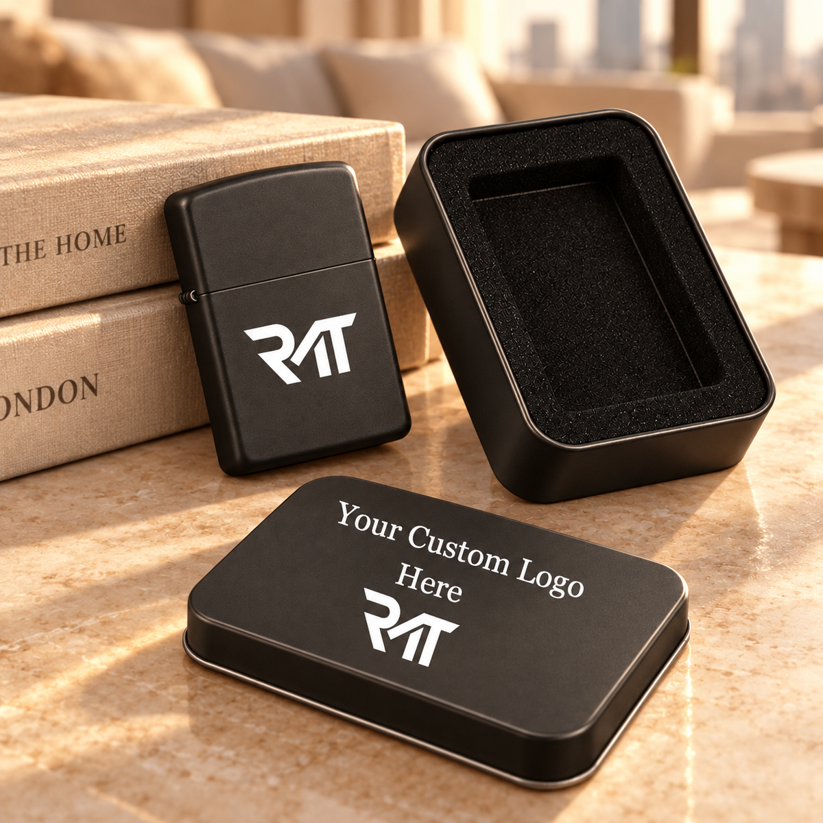 Matte Black Engraved Lighter | Custom Business & Promotional Gifts