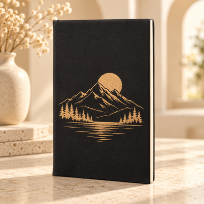 Engraved Leatherette Journal with Lined Notepad, 5.25" x 8.25", Personalized Notebook with Name or Logo