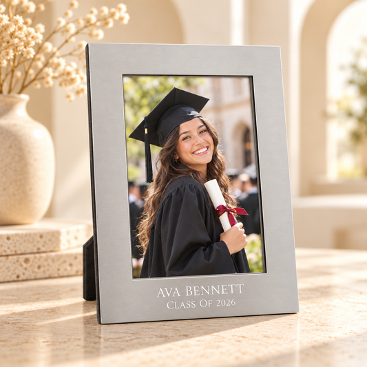 Engraved Aluminum Photo Frame 5x7 — Personalized Picture Frame