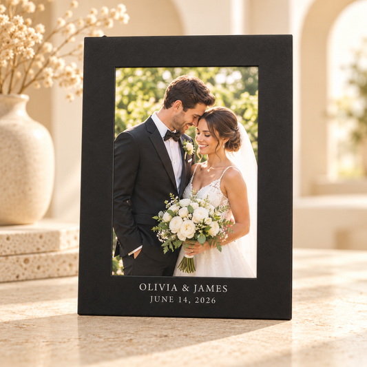 Engraved Aluminum Photo Frame 5x7 — Personalized Picture Frame