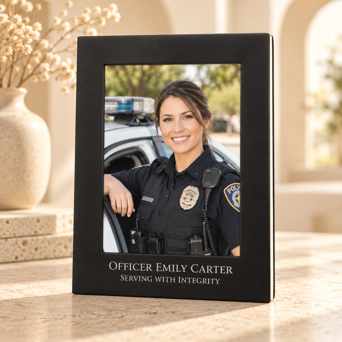 Engraved Aluminum Photo Frame 8x10 — Personalized Picture Frame
