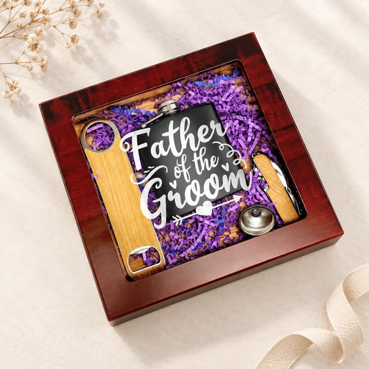 Engraved Cigar Humidor Gift Set, Custom Cigar Box with Accessories