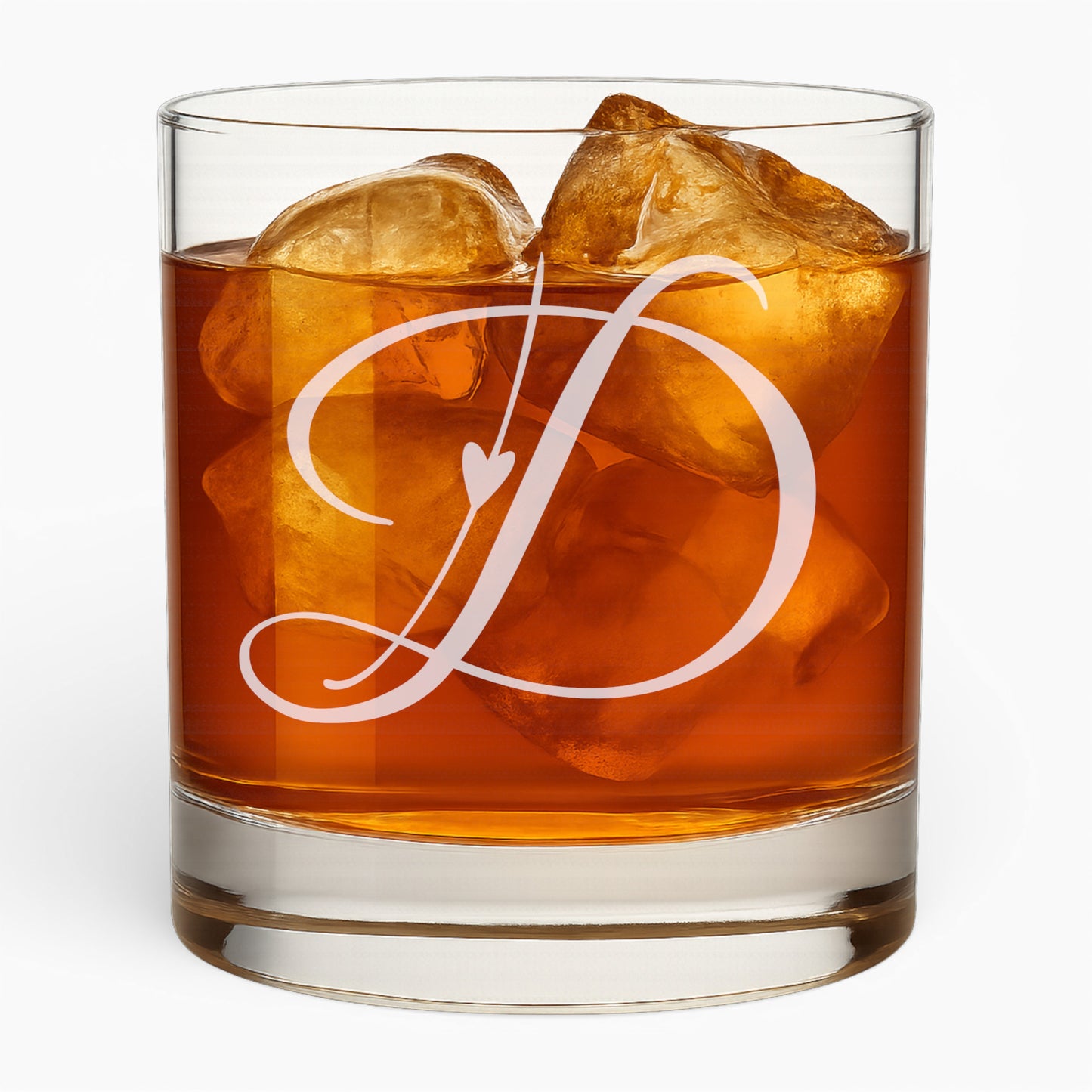 10.5 oz Love Letter Whiskey Glass - Romantic Engraved Design