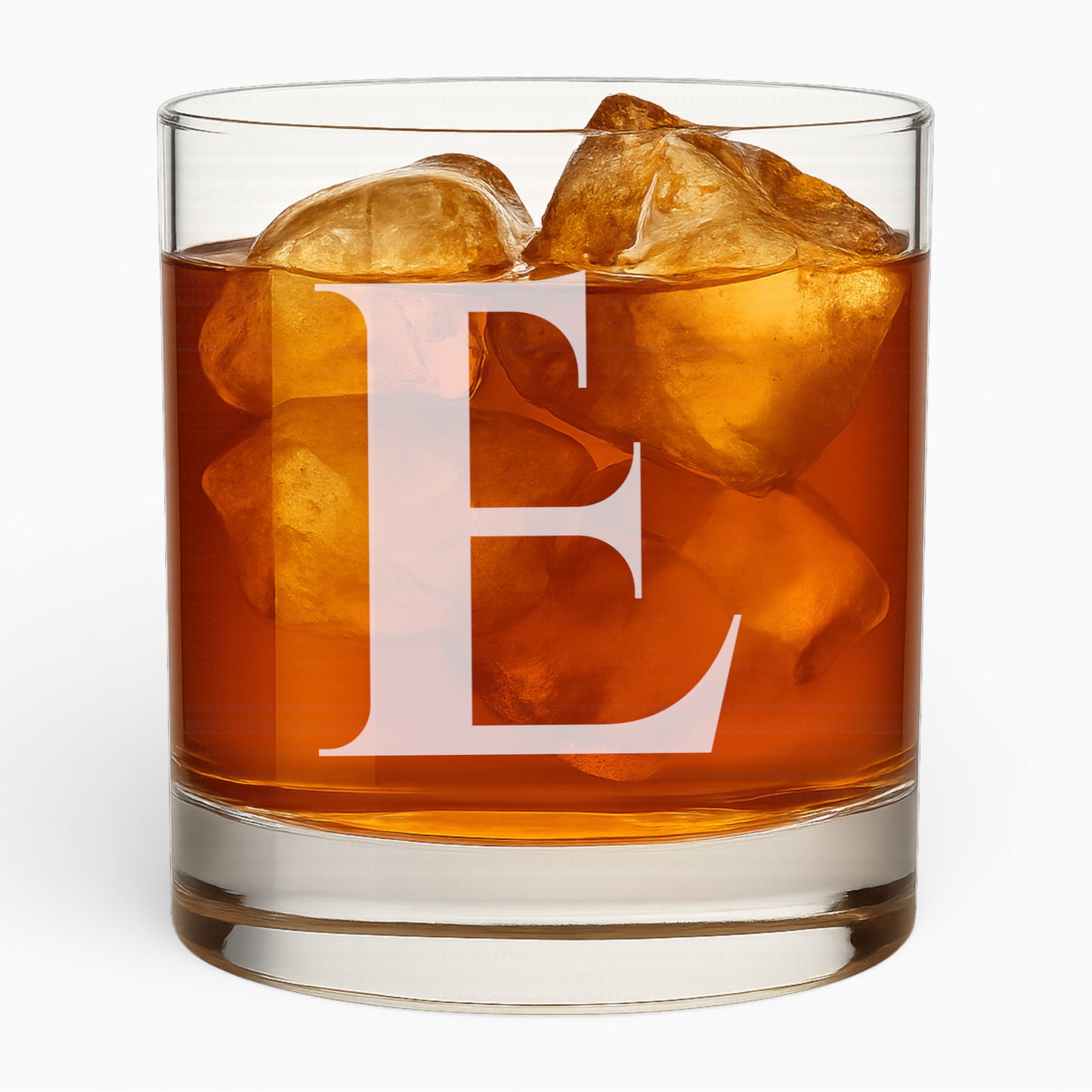 10.5 oz Whiskey Glass with Engraved Letter – Minimalist Design Alphabet