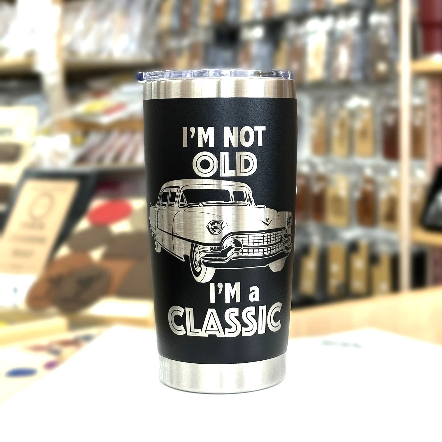 Engraved Classic Retro Car Travel Mug Gift 20 Oz