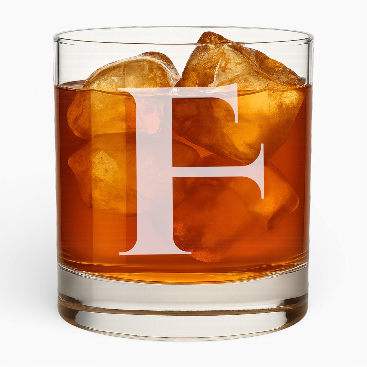 10.5 oz Whiskey Glass with Engraved Letter – Minimalist Design Alphabet
