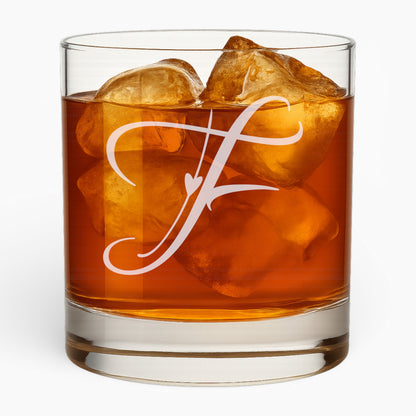 10.5 oz Love Letter Whiskey Glass - Romantic Engraved Design