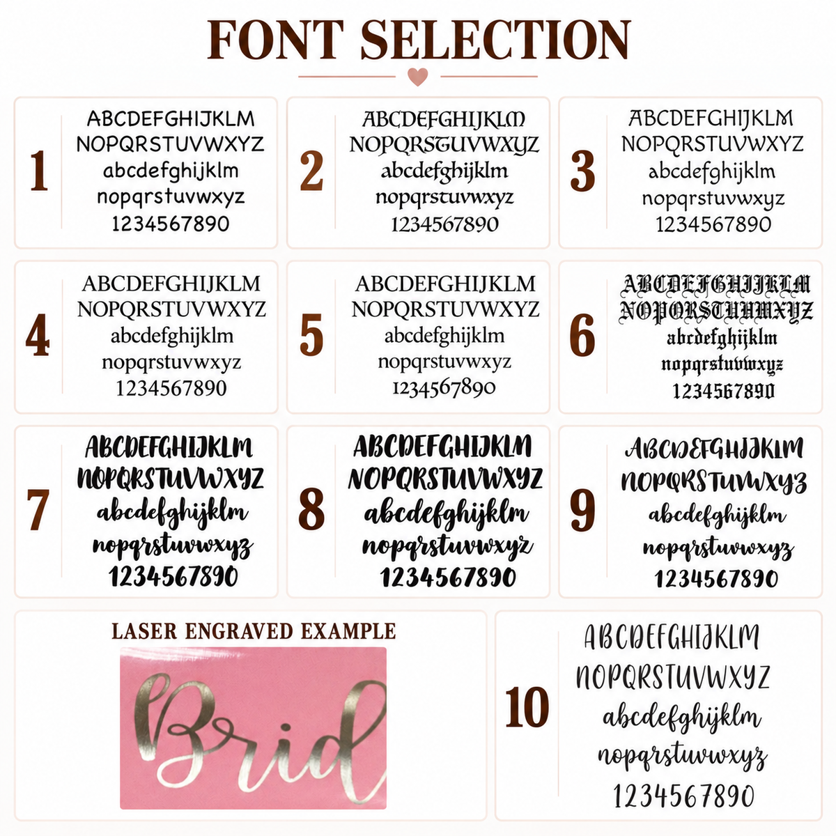 Font options – sheet 2