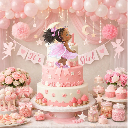 Fairy Baby Shower 1st Birthday Table Cutouts Party Decoration