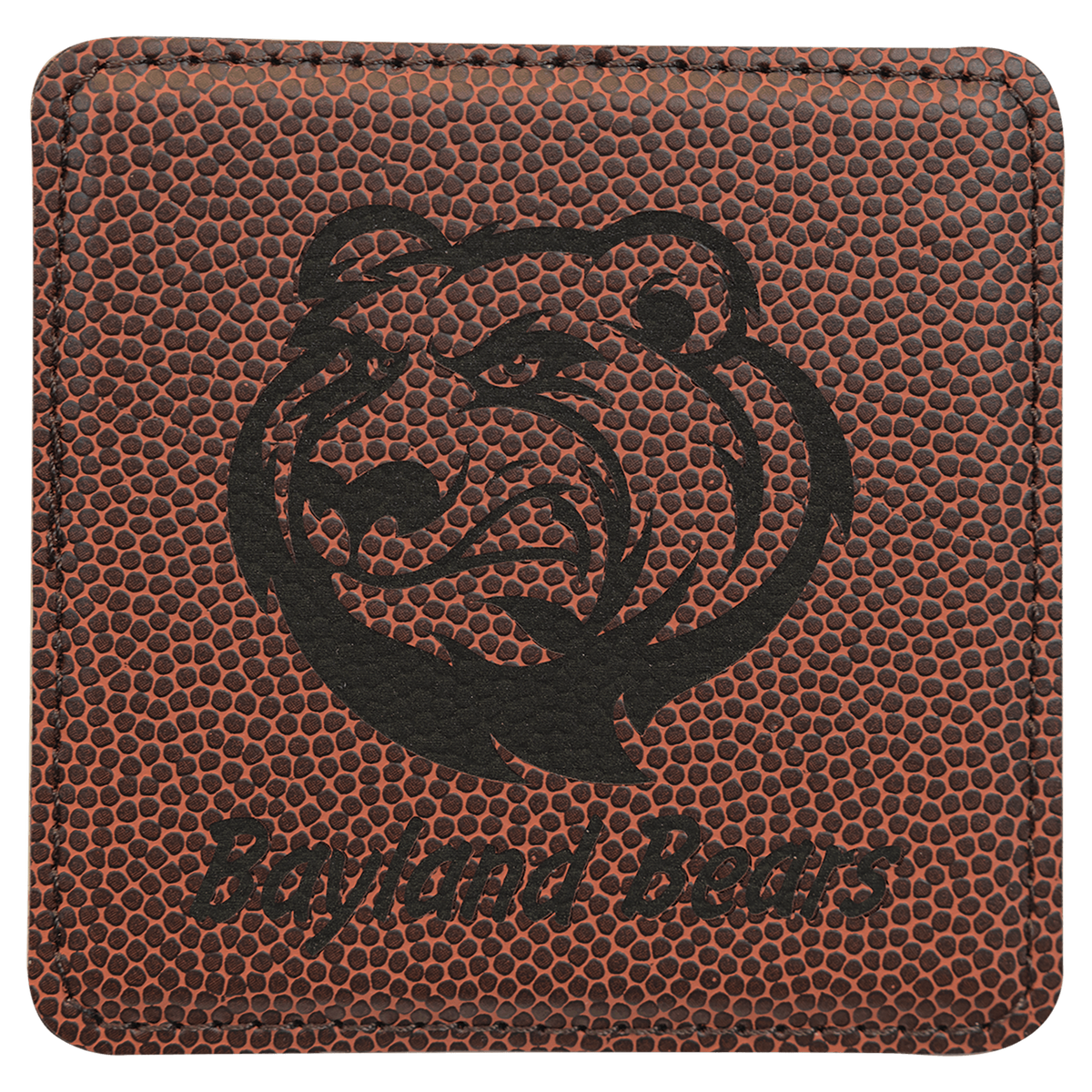 Football Square 4" x 4" Coaster laser engraved custom logo sports leatherette coaster