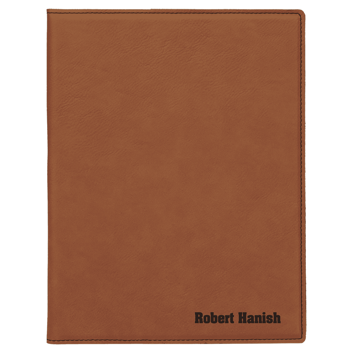 7" x 9" Rawhide laser engraved leatherette portfolio with notepad, custom logo padfolio