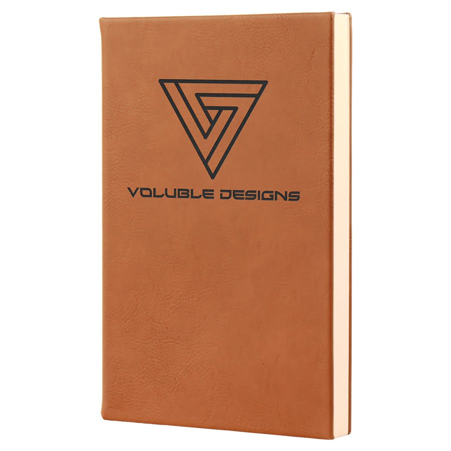 5.25" x 8.25" Rawhide laserable leatherette journal with lined notepad, custom engraved notebook