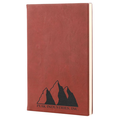 5.25" x 8.25" Rosé laserable leatherette journal with lined notepad, custom engraved notebook