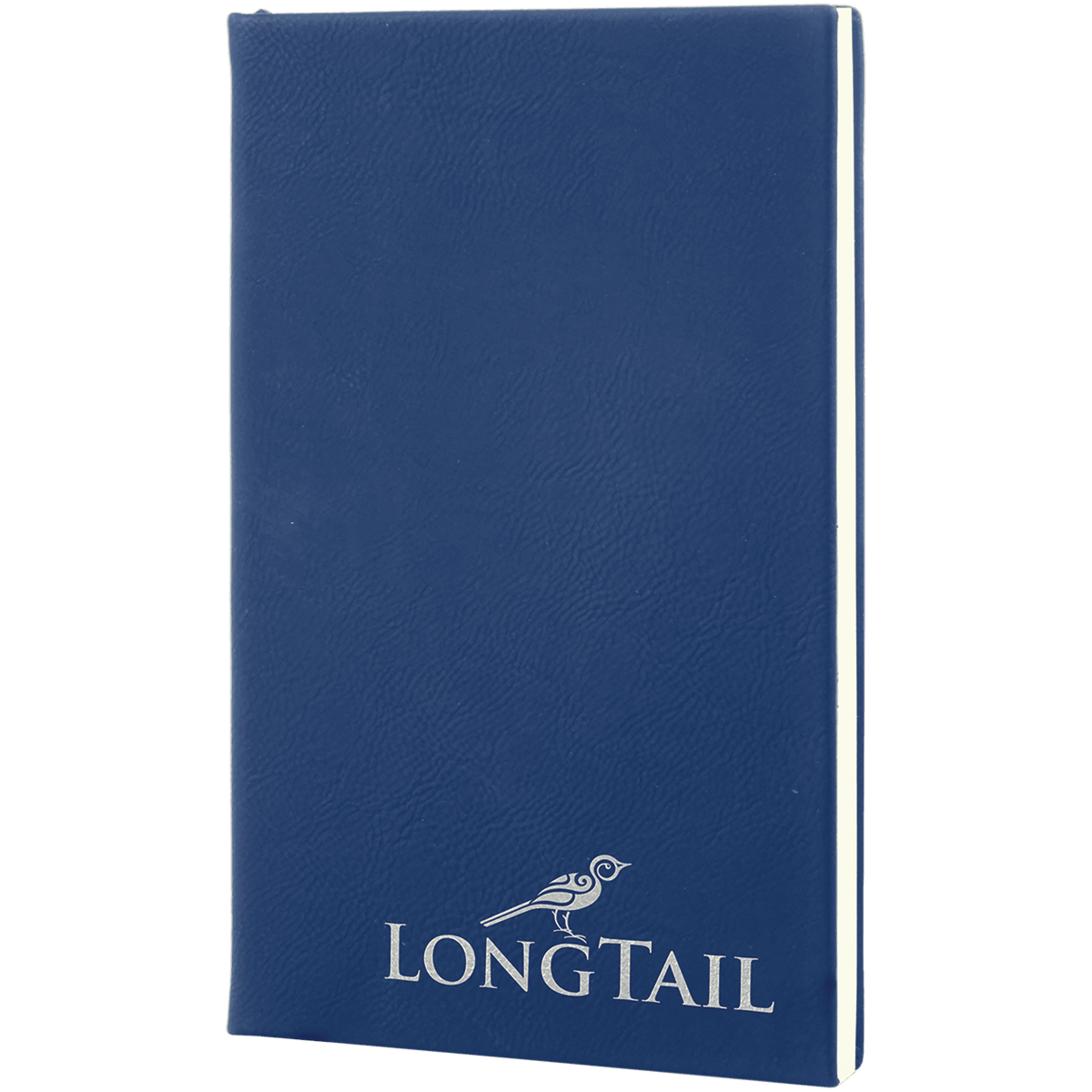 5.25" x 8.25" Blue/Silver laserable leatherette journal with lined notepad, custom engraved notebook