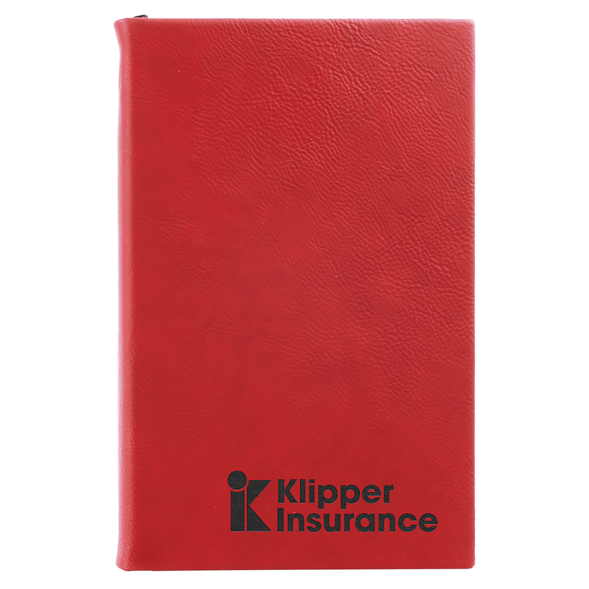 5.25" x 8.25" Red/Black laserable leatherette journal with lined notepad, custom engraved notebook