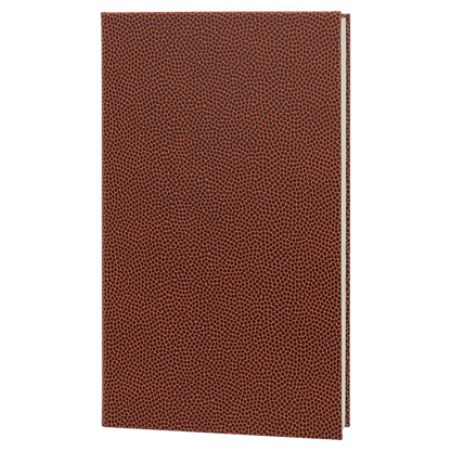 5.25" x 8.25" Football laserable leatherette journal with lined notepad, custom engraved notebook