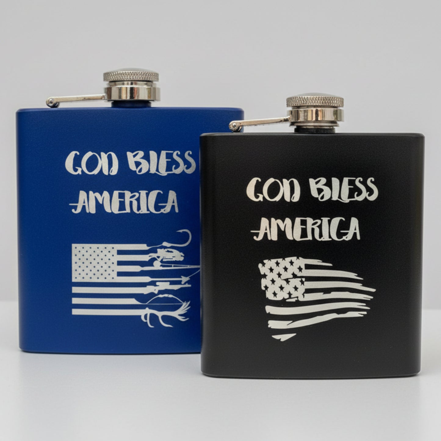 God Bless America Flask Stainless Steel Gift Laser Engraved