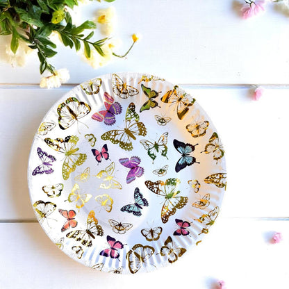 Gold Butterfly Theme Dessert Paper Plates Baby Shower Birthday Decoration Party Decorations