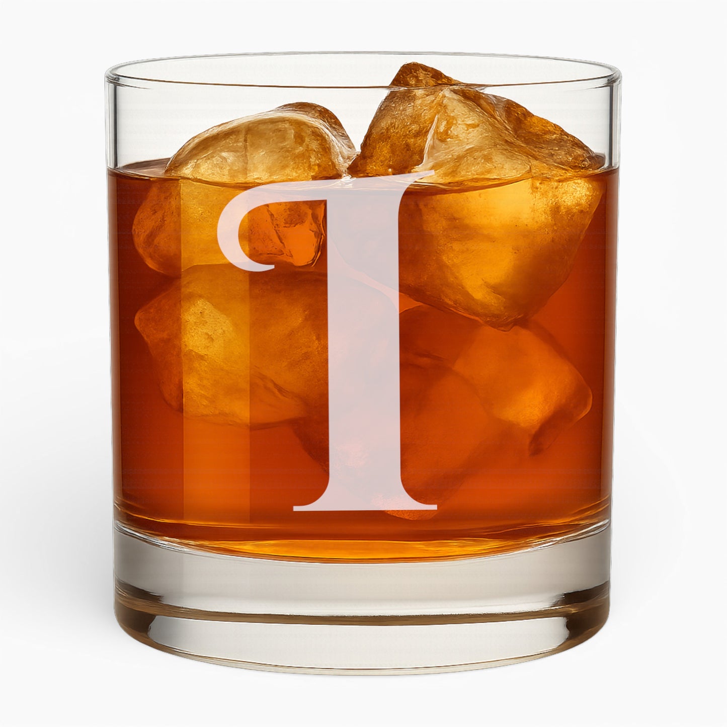 10.5 oz Whiskey Glass with Engraved Letter – Minimalist Design Alphabet