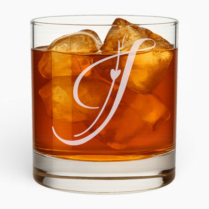 10.5 oz Love Letter Whiskey Glass - Romantic Engraved Design
