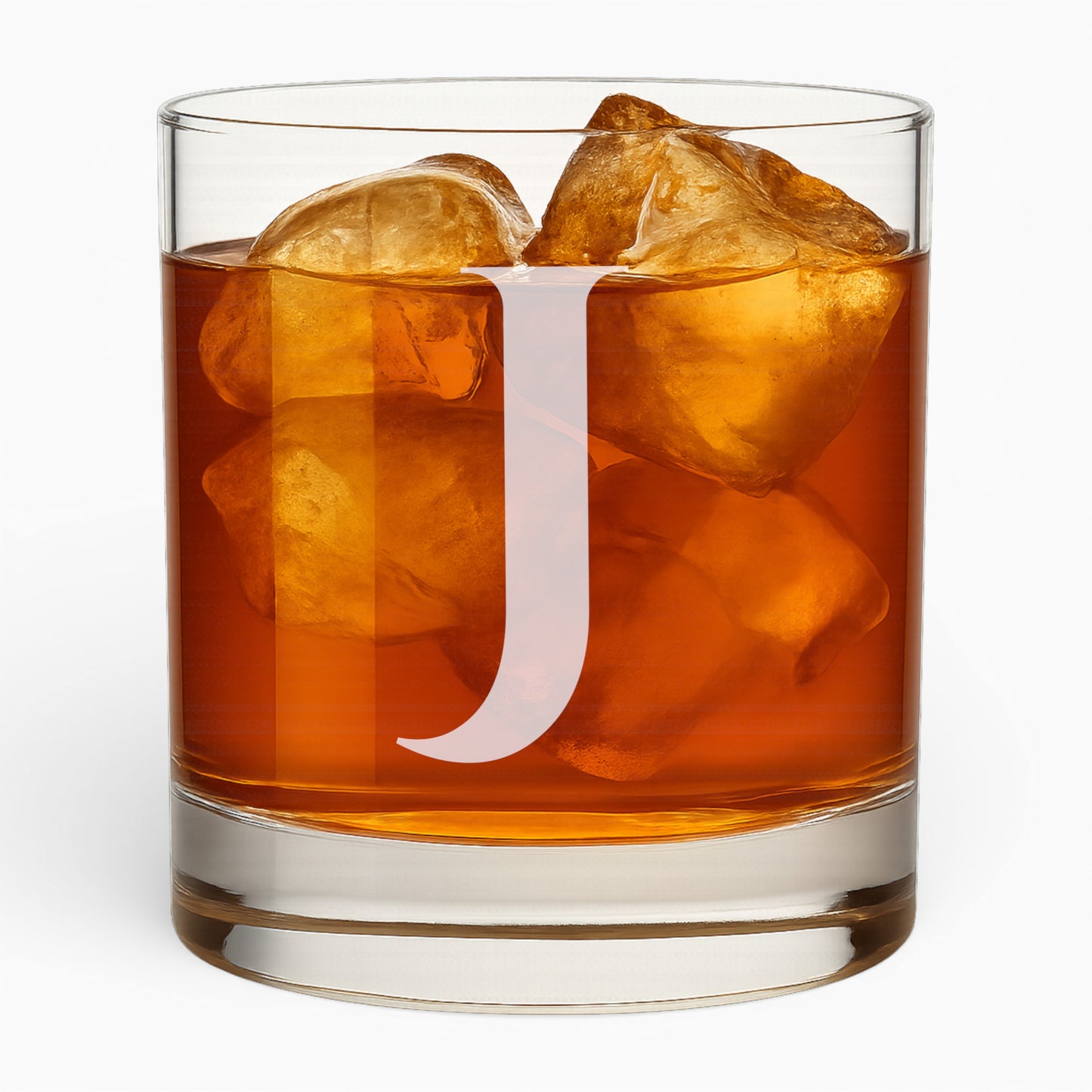 10.5 oz Whiskey Glass with Engraved Letter – Minimalist Design Alphabet