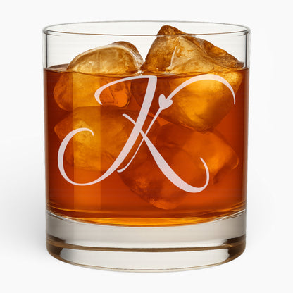10.5 oz Love Letter Whiskey Glass - Romantic Engraved Design