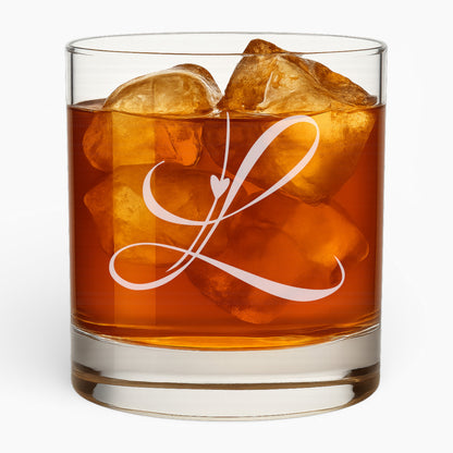 10.5 oz Love Letter Whiskey Glass - Romantic Engraved Design