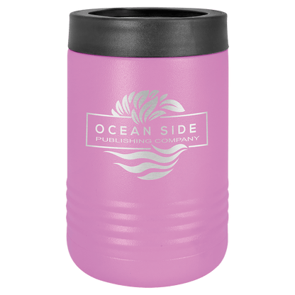 Light Purple laser engraved custom logo insulated stainless steel can holder