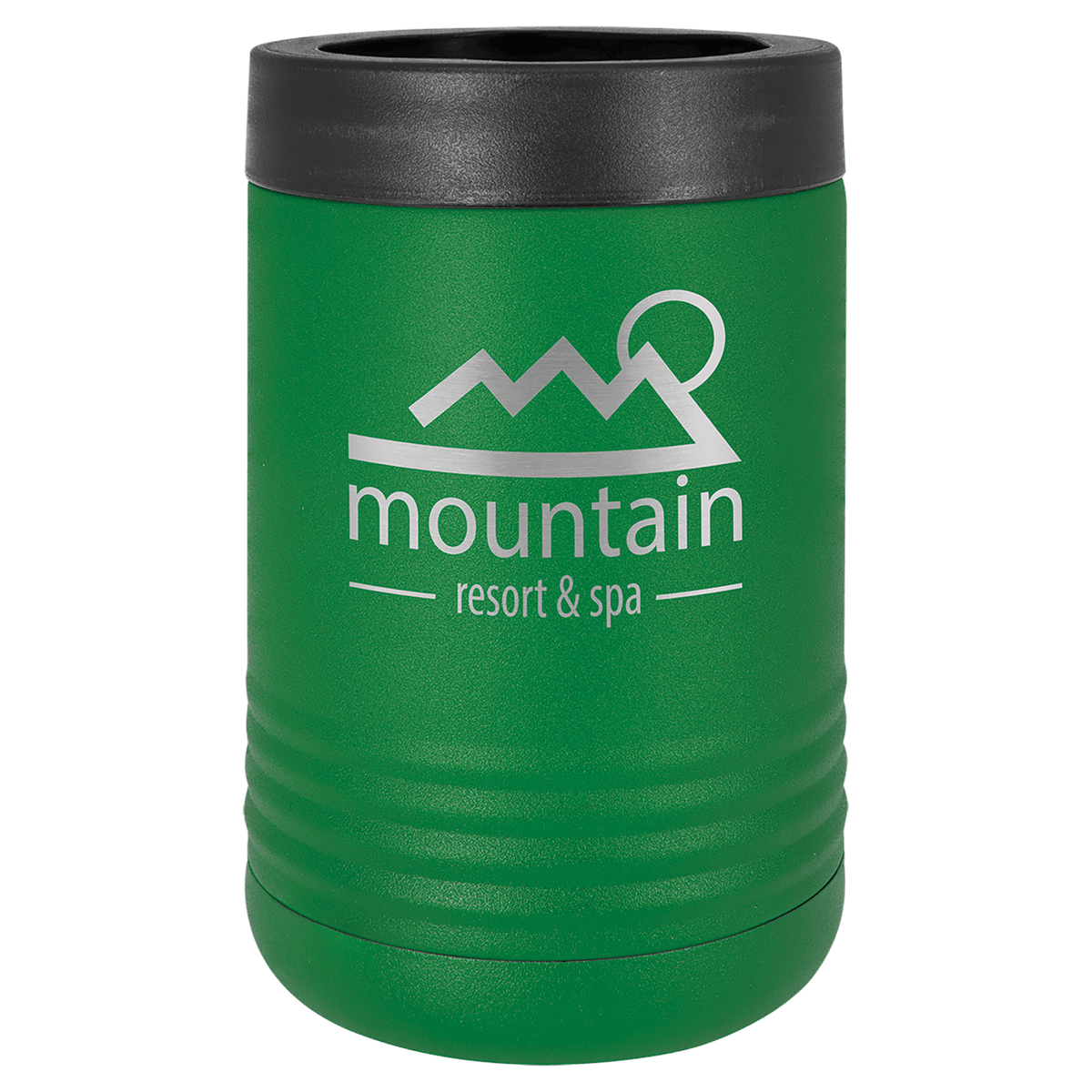 Green laser engraved custom logo insulated stainless steel can holder
