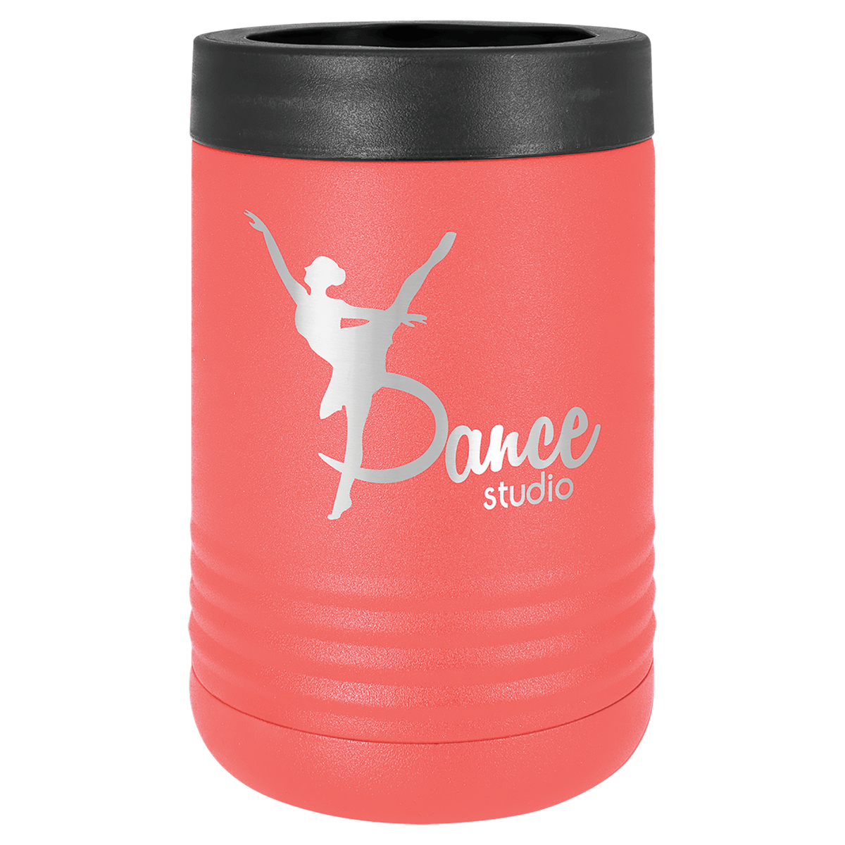 Coral laser engraved custom logo insulated stainless steel can holder