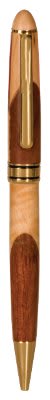 Maple and rosewood engraved pen