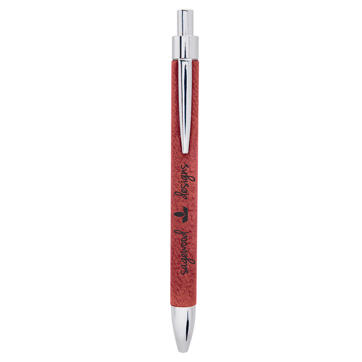 Rose engraved leatherette pen