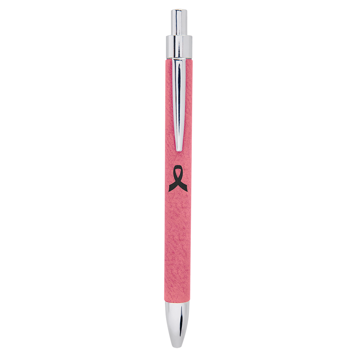 Pink engraved leatherette pen