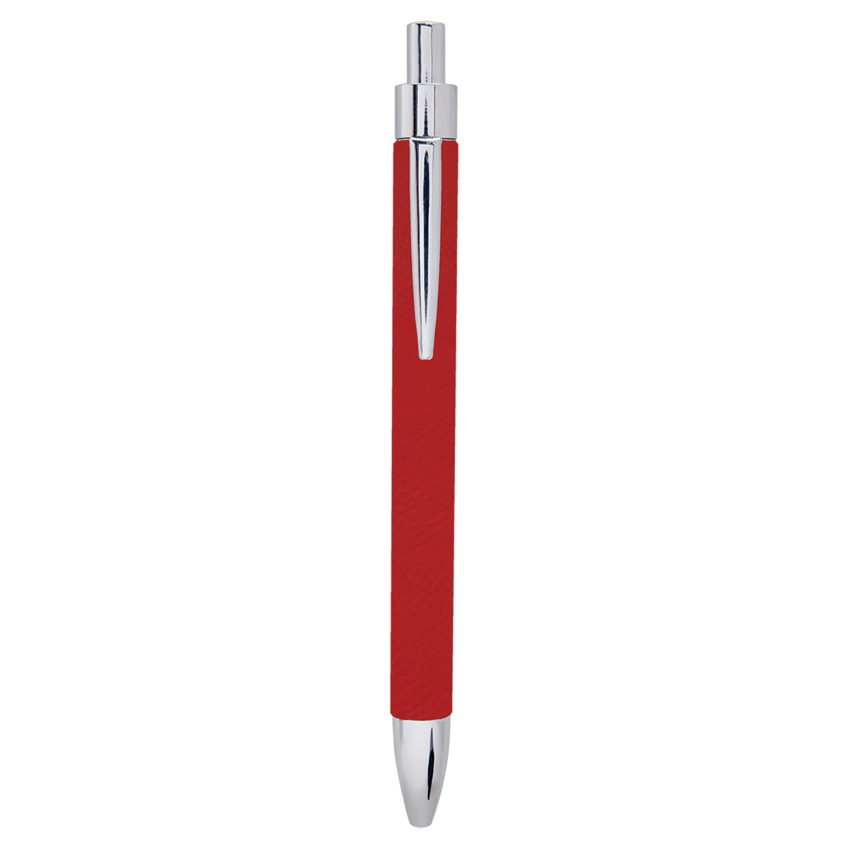 Red engraved leatherette pen, second view