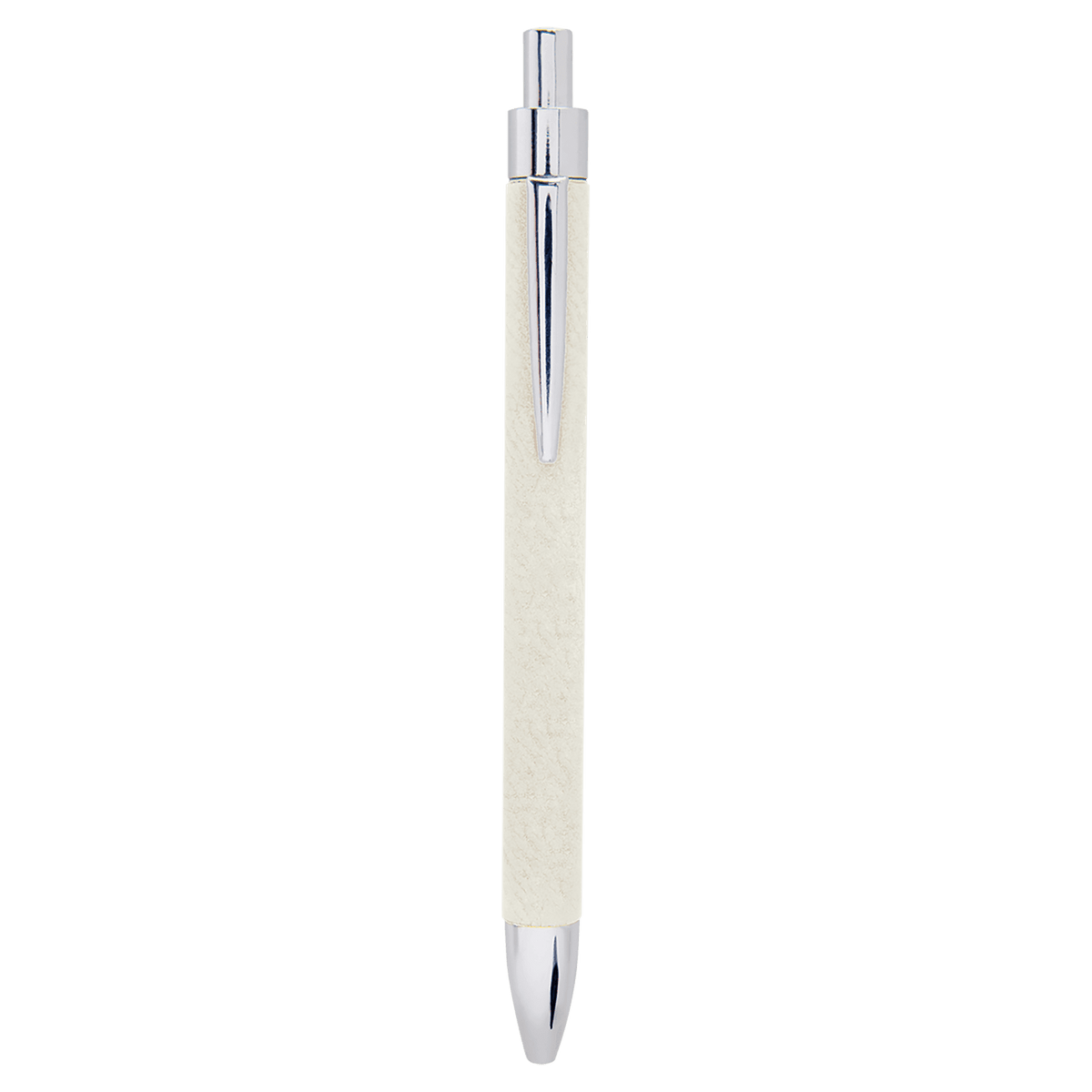 White engraved leatherette pen, second view