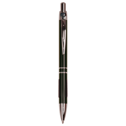 Black engraved aluminum pen with gripper