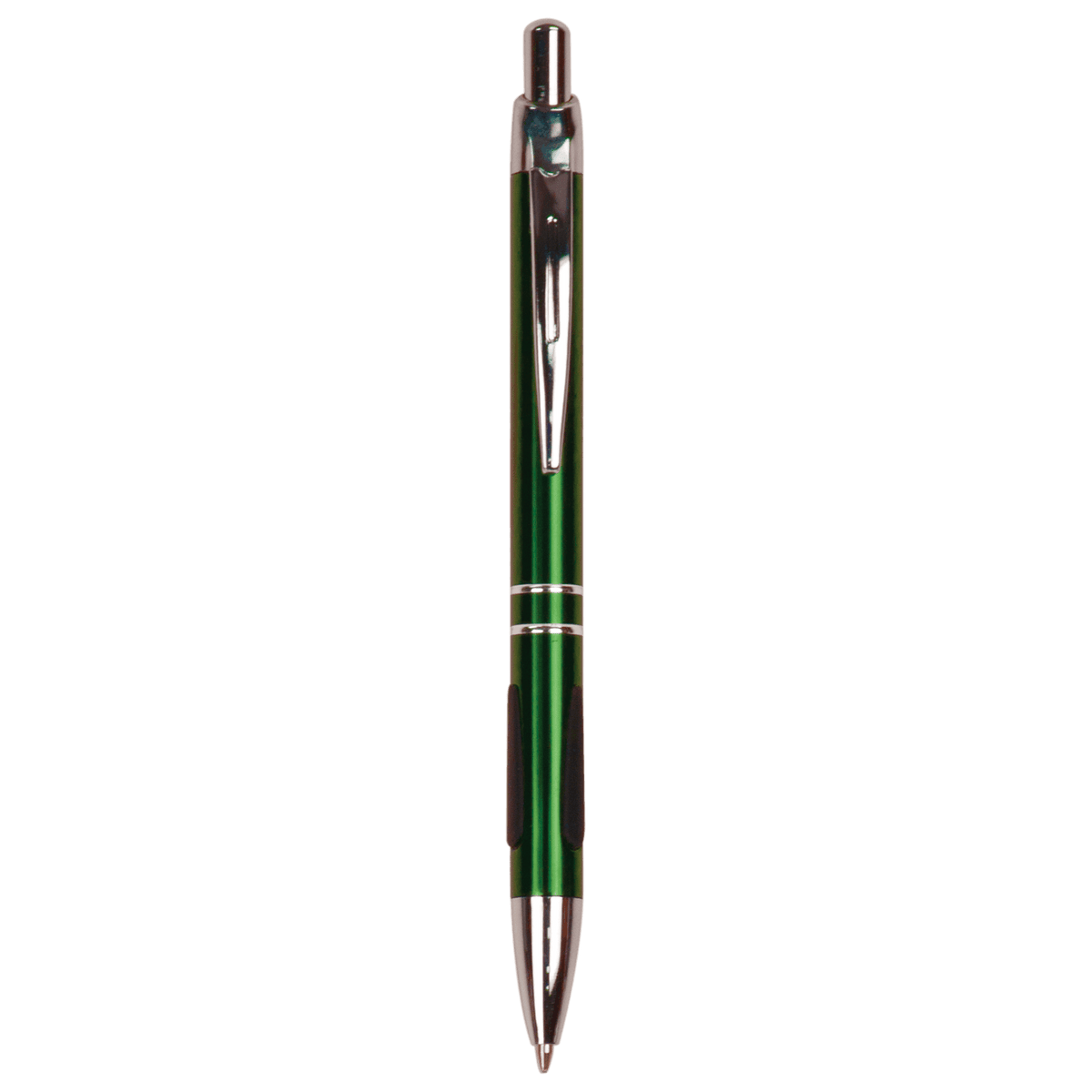 Green engraved aluminum pen with gripper