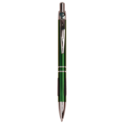 Green engraved aluminum pen with gripper