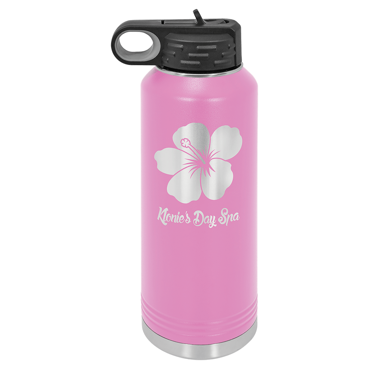 Light Purple 40 oz laser engraved custom logo water bottle with straw lid